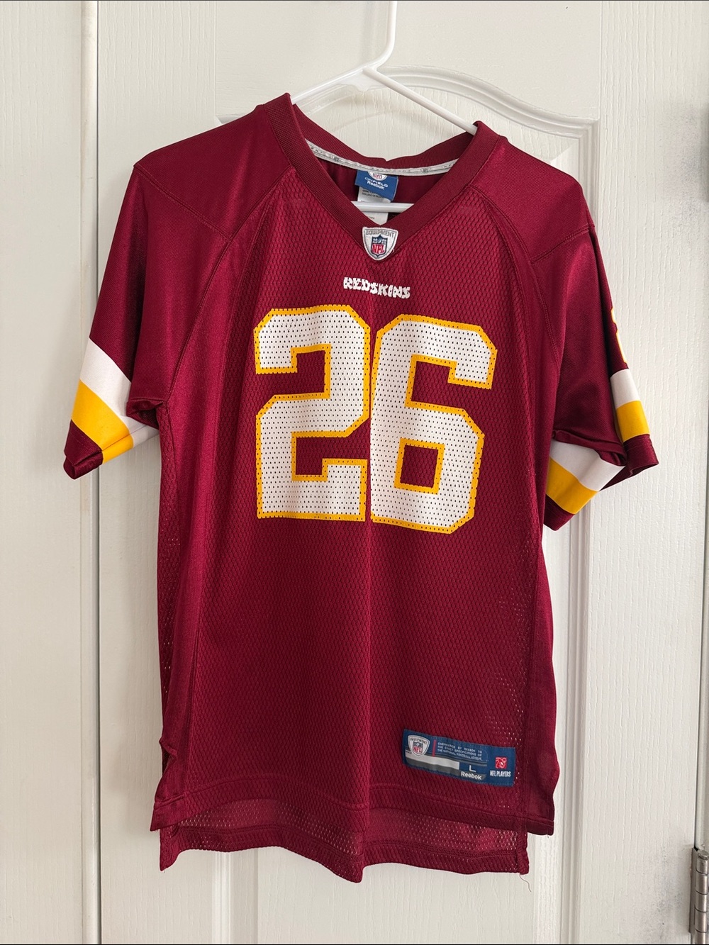 Vintage Reebok Clinton Portis #26 Burgundy and Gold Redskins Football Jersey